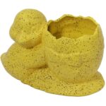 Osłonka doniczka jajko z kaczuszką Wielkanoc żółta nakrapiana - obrazek 2