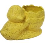 Osłonka doniczka jajko z kaczuszką Wielkanoc żółta nakrapiana - obrazek 3