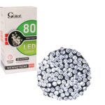 Lampki choinkowe 80 LED na baterie z TIMEREM zimny biały