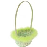 Koszyk wielkanocny do święconki w kolorze zielonym 21x17x35 cm - obrazek 2