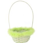 Koszyk wielkanocny do święconki w kolorze zielonym 21x17x35 cm