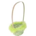 Koszyk wielkanocny do święconki w kolorze zielonym 18x14x29 cm - obrazek 2