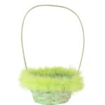 Koszyk wielkanocny do święconki w kolorze zielonym 18x14x29 cm