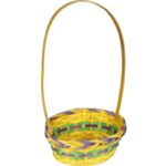 Żółty Koszyk Wielkanocny z Pałąkiem do Święcenia Pokarmów i Dekoracji - obrazek 2