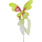 Wielkanocny Drewniany Motyl na Piku 50cm - Kolor Zielony/Seledynowy