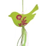 PTASZEK DREWNIANY ZAWIESZKA 70CM WIELKANOC ZIELONY - obrazek 2