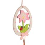 JAJKO DREWNIANA ZAWIESZKA 15CM WIELKANOC  RÓŻOWE - obrazek 2
