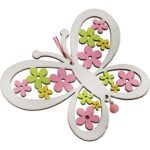 Motyl Wiosenno-Wielkanocny, Ażurowa Zawieszka Drewniana z Tasiemkami - obrazek 2