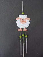 Baranek z Dzwoneczkami - Zawieszka Drewniana, Biały - obrazek 2