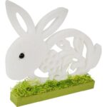 Zajączek wielkanocny leżący z pianki figurka stojąca biały - obrazek 2