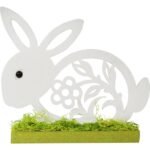 Zajączek wielkanocny leżący z pianki figurka stojąca biały