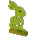 Zajączek wielkanocny z pianki figurka stojąca zielony - obrazek 2