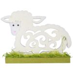 BARANEK WIELKANOCNY Z PIANKI FIGURKA STOJĄCA BIAŁY