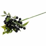 GAŁĄZKA Z JAGODAMI CZARNE KULKI 34 CM - obrazek 3