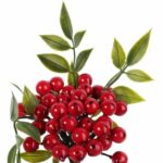 GAŁĄZKA Z JARZĘBINĄ CZERWONE KULKI 34 CM - obrazek 2