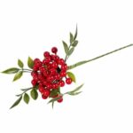 GAŁĄZKA Z JARZĘBINĄ CZERWONE KULKI 34 CM - obrazek 3