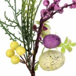 PIK Z JAJKIEM GAŁĄZKA WIELKANOCNA 26 CM FIOLETOWO KREMOWA - obrazek 2