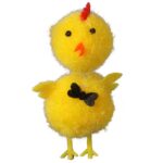 Zestaw Zabawnych Kurczaków z Muszkami - Dekoracje Wielkanocne 6cm, 6szt - obrazek 3