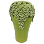 Wazon z wiecznymi kwiatami i artystycznym pęknięciem, zielony