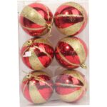 KPL.6 BOMBEK PLASTIKOWYCH CZERWONO ZŁOTYCH 8 CM - obrazek 2