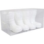 Zestaw 4 Białych Zawieszek Styropianowych w Kształcie Butów w Boksie PVC