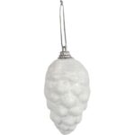 Białe Styropianowe Bombki-Szyszki na Choinkę, 8 cm, Zestaw 6 Sztuk