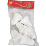Komplet 6 Białych Opalizujących Dzwonków Styropianowych 7 cm do Zawieszenia - obrazek 2