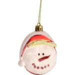 Komplet 4 Plastikowych Bombek w Kształcie Głowy Bałwana - obrazek 2