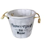 Drewniana szara osłonka z uchwytami ze sznurka 14x19 cm