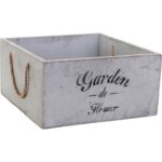 Duża Osłonka Drewniana Vintage z Uchwytami na Kwiaty i Zioła Garden