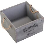 Średnia, Drewniana Doniczka-Osłonka Garden w Stylu Vintage z Uchwytami - obrazek 2