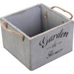 Drewniana Mini Osłonka na Kwiaty Garden z Uchwytami ze Sznura - obrazek 2