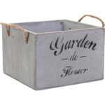 Drewniana Mini Osłonka na Kwiaty Garden z Uchwytami ze Sznura