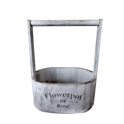 Drewniana szara osłonka z uchwytem 32x26x17 cm