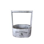 Drewniana Osłonka z Uchwytem - Owalna, Kolor Szary, Rozmiar Średni, 28x22x15 cm