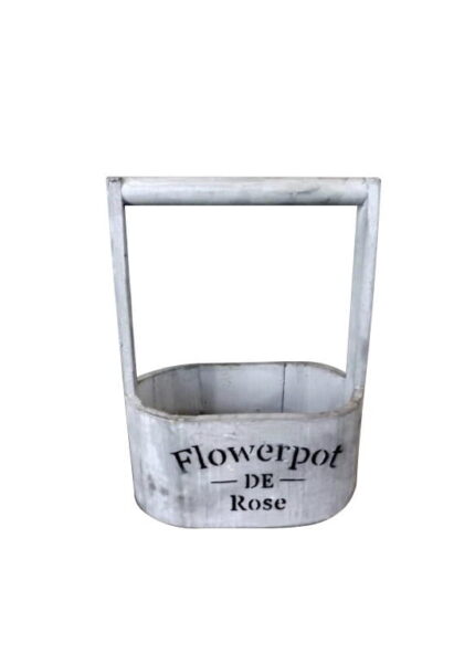 Drewniana szara osłonka z uchwytem 25x18x11 cm