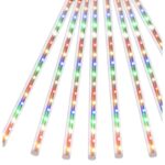Kolorowe Meteory Świetlne na Zewnątrz - Dekoracyjne Lampy LED 100cm, zestaw 10 sztuk.