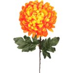 Chryzantema Pomarańczowa Strzępiasta 80 cm - Dekoracja do Wnętrz i na Dzień Wszystkich Świętych