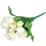 Bukiet 9 TULIPANÓW w kolorze BIAŁYM 32 cm - obrazek 3