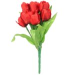 Bukiet 9 GTULIPANÓW w kolorze CZERWONYM 32 cm
