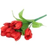 Bukiet 9 GTULIPANÓW w kolorze CZERWONYM 32 cm - obrazek 3