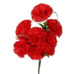 Czerwony Bukiet Sztucznych Goździków z Wąsami - 9 Sztuk, Długość 40 cm - obrazek 2