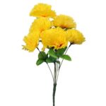 Bukiet 9 Sztucznych Goździków w Kolorze Żółtym o Długości 40 cm - obrazek 2