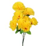 Bukiet 9 Sztucznych Goździków w Kolorze Żółtym o Długości 40 cm - obrazek 3