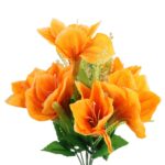 BUKIET 9 AMARYLISÓW POMARAŃCZOWYCH - SZTUCZNE KWIECIE O WYSOKOŚCI 40 CM - obrazek 2