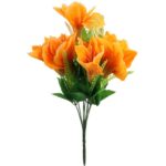 BUKIET 9 AMARYLISÓW POMARAŃCZOWYCH - SZTUCZNE KWIECIE O WYSOKOŚCI 40 CM