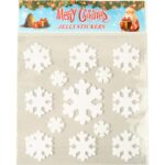 Świąteczne Samoprzylepne Naklejki na Okno - Białe Śnieżynki