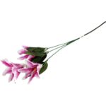 Fioletowa Dekoracyjna Gałązka z 3 Kwiatami Lilii (60 cm) - obrazek 3