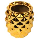 Ceramiczna duża szkatułka ananas w kolorze złotym - obrazek 3