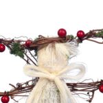 Uśmiechnięty Anioł Świąteczny z Jarzębiny i Sizalu 22 cm - obrazek 2